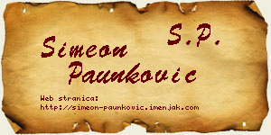 Simeon Paunković vizit kartica